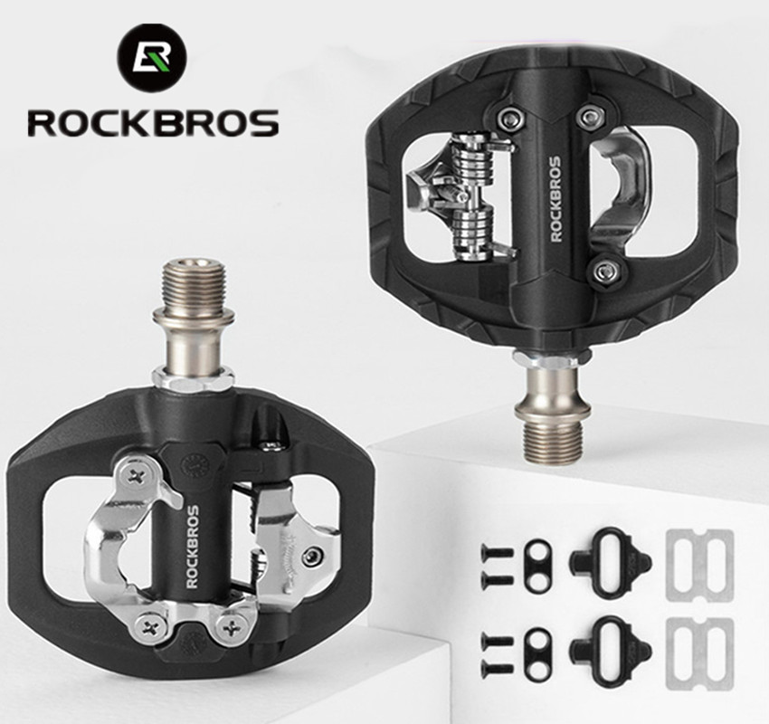Pedal Platform Flat - Rockbros pedal de bloqueio de bicicleta