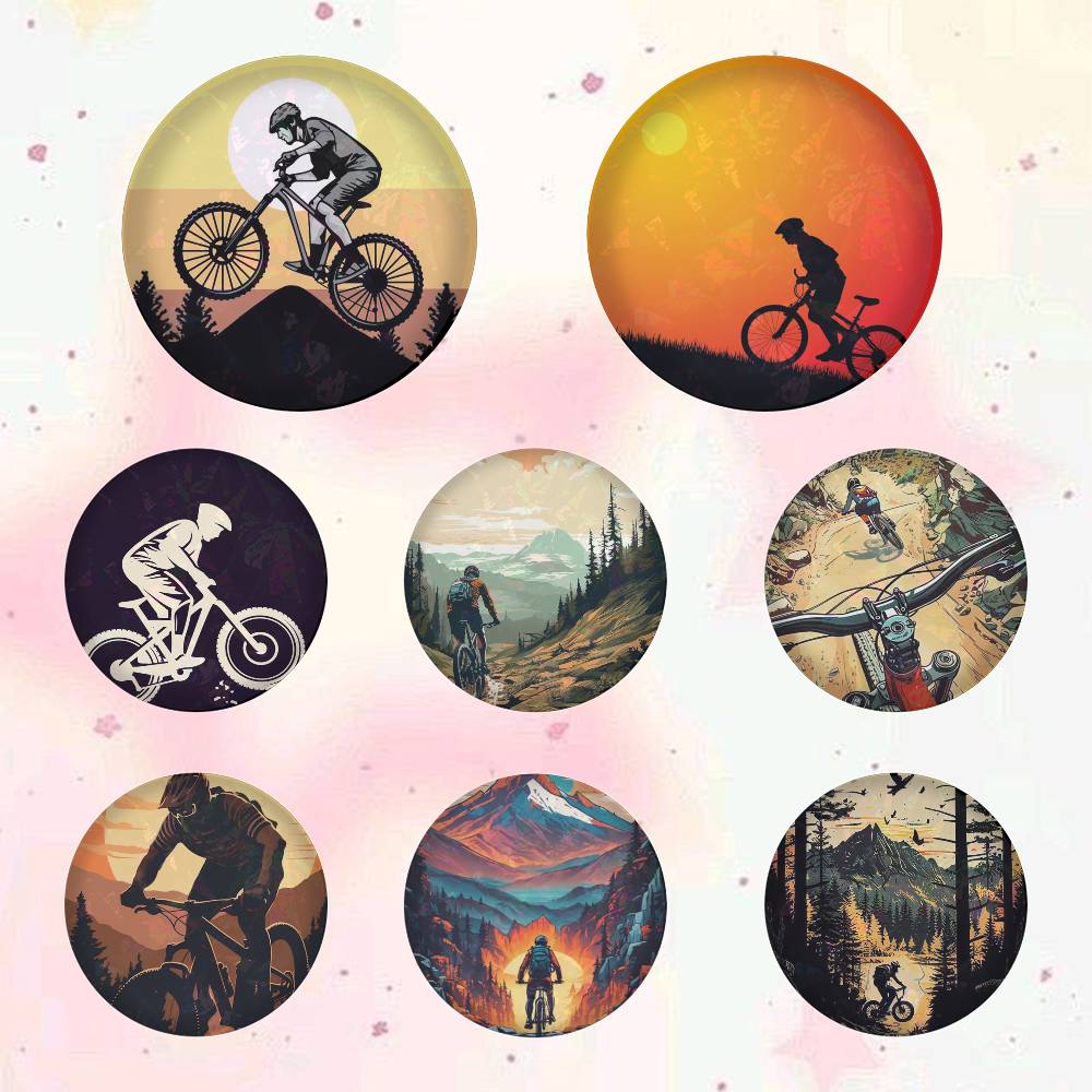 Broches redondos de desenho an - Mountain Biking In Japan avaliação e preço
