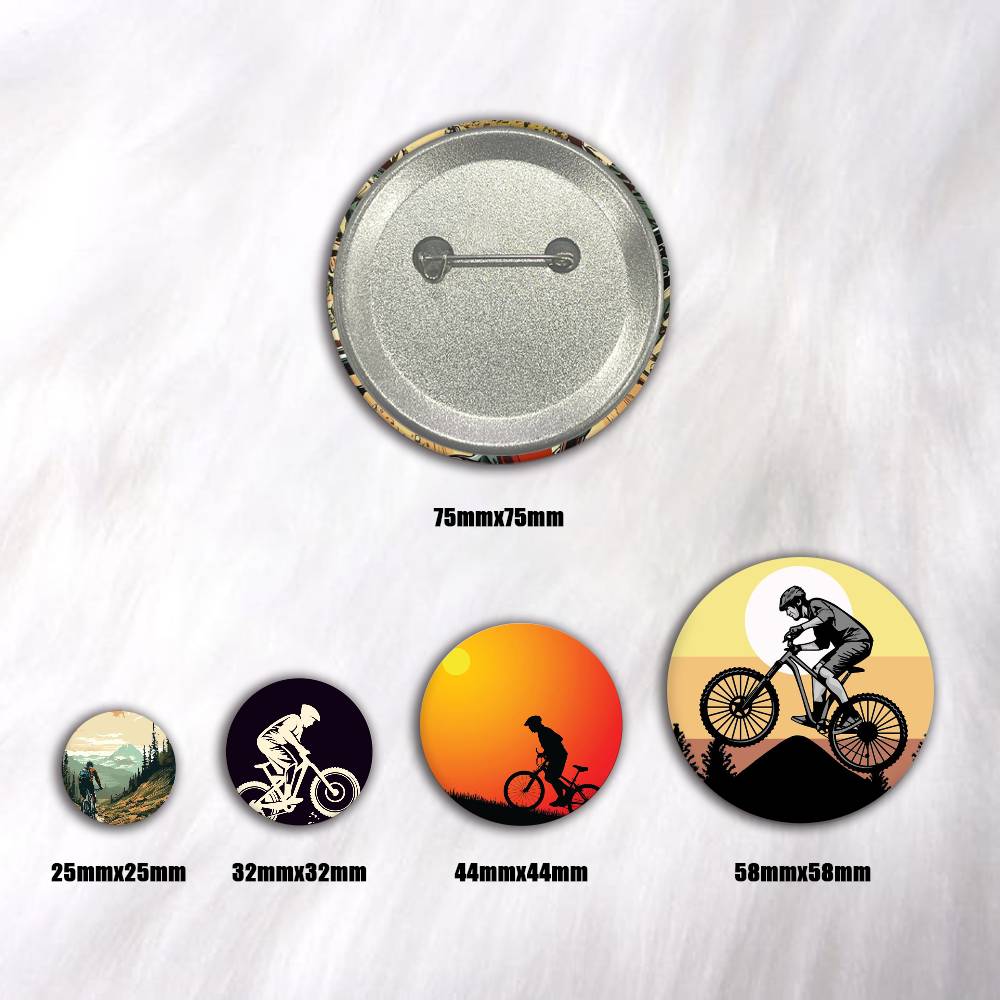 Broches redondos de desenho an - Mountain Biking In Japan avaliação e preço