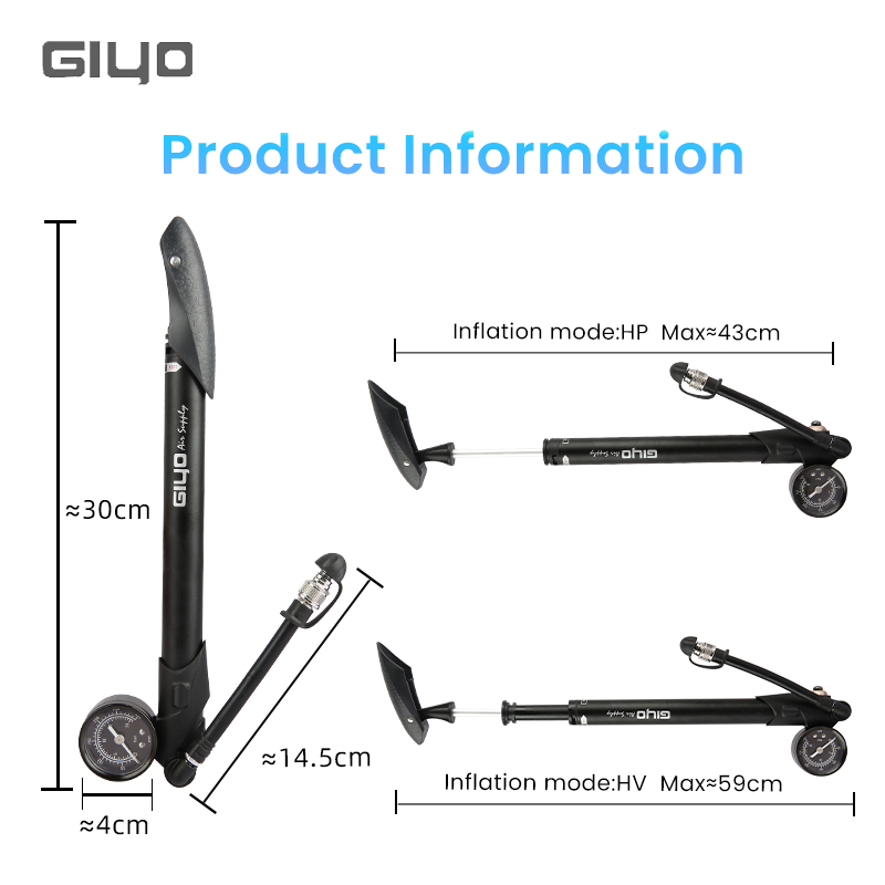 Bomba de Ar Manual Giyo GS-41P - Shock Pump Suspension avaliação e preço
